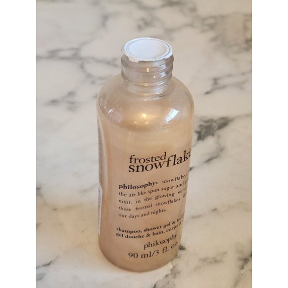 Philosophy Frosted Snowflakes Shampoo Shower Gel & Bubble Bath 3 fl. Oz. Sealed - Picture 3 of 4